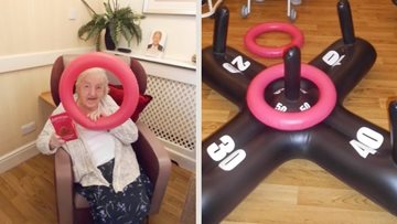 Nottingham care home Residents enjoy a fun game of Hoopla
